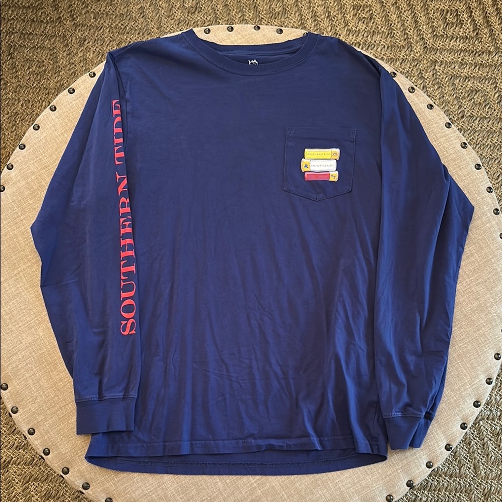 Southern Tide Blue and Red Long Sleeve Tee